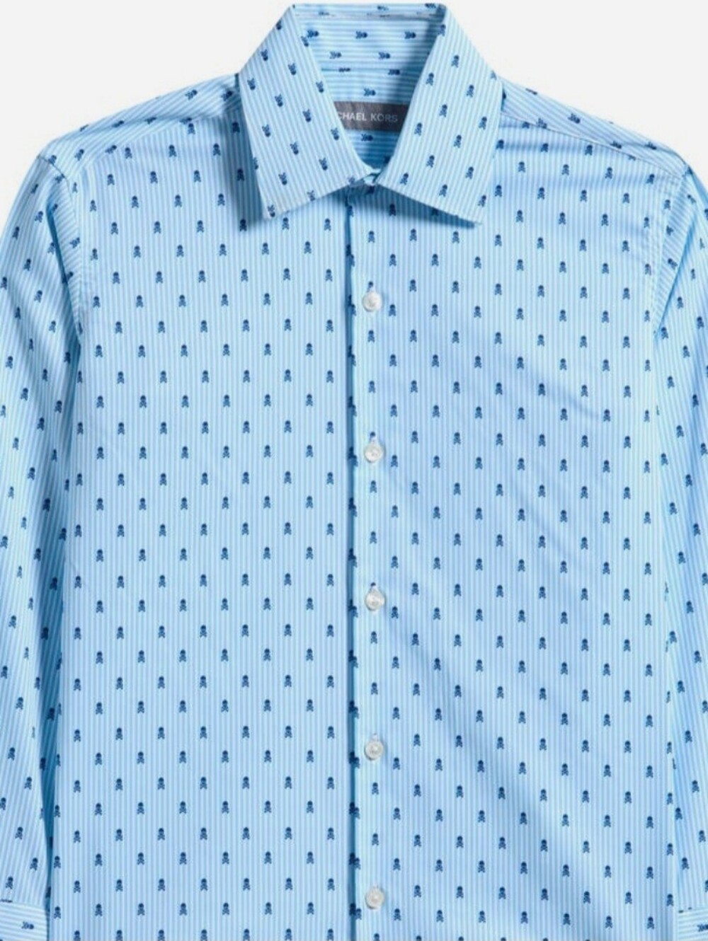 Michael Kors Blue and White Dress Shirt Kids